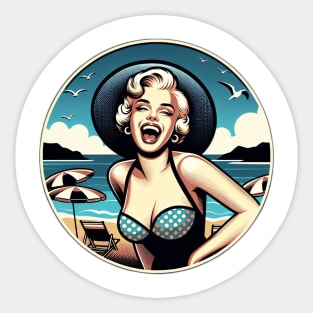 laughing marilyn Sticker